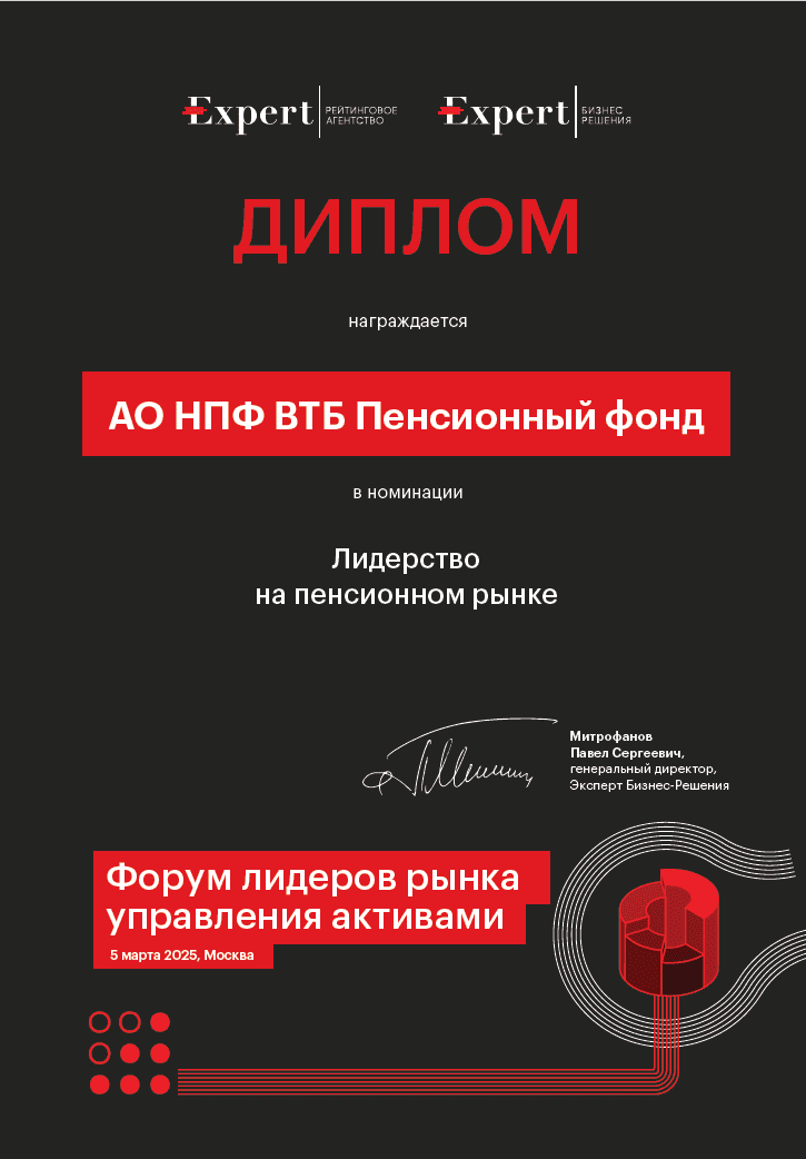 Номинация «Лидерство на пенсионном рынке», 2024 год